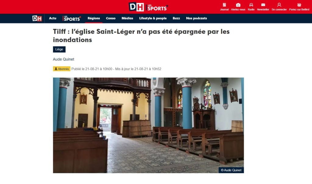 Tilff : l'église Saint-Léger, DH. Article 21.08.2021