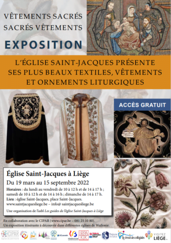 Exposition “Vêtements sacrés – Sacrés vêtements” à l’église Saint-Jacques à Liège