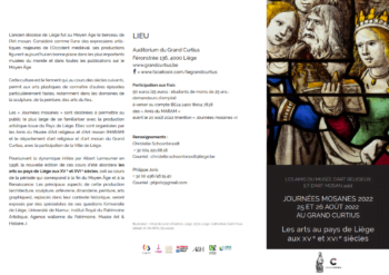 Journées mosanes  : les arts au pays de Liège aux XVe et XVIe siècles les 25 et 26 août 2022