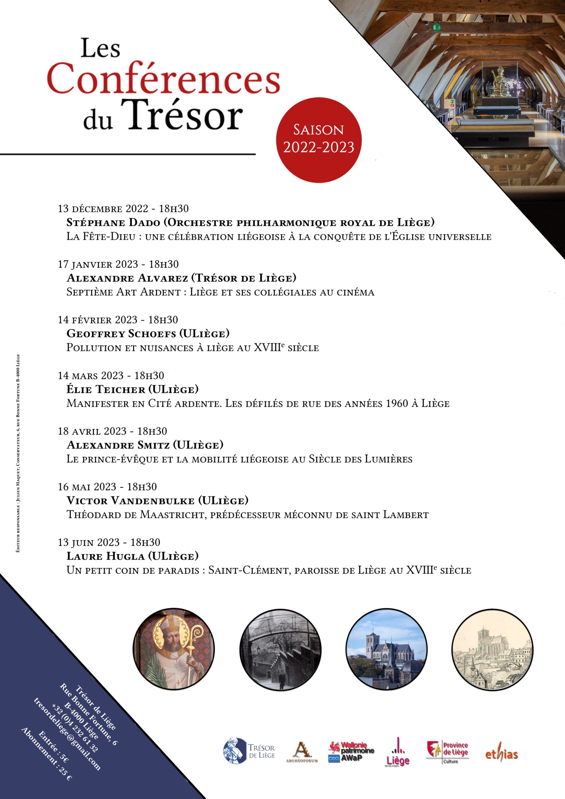 Programme conférences Trésor Liège 2023
