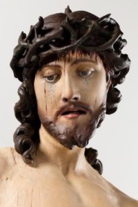 Fig. 2. Détail du visage du Christ après traitement. © KIK-IRPA, Bruxelles (cliché X165067, 2024).